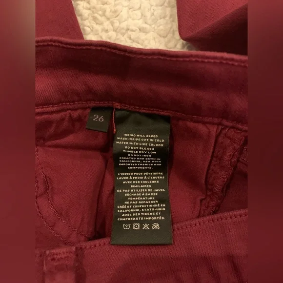 Worn once! J BRAND Photo Ready Deep Plum Skinny Jeans Raw Hem Perfect condition - Picture 7 of 15